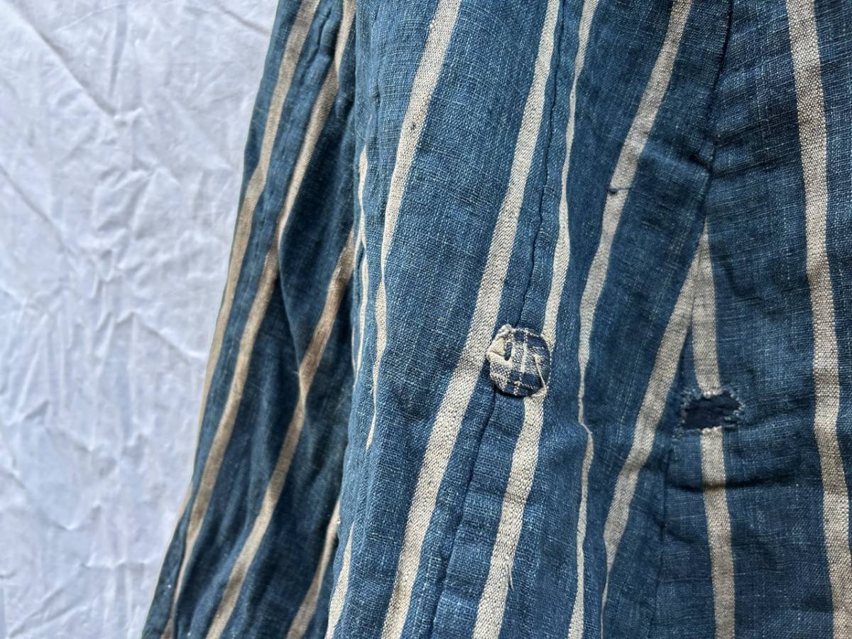  eminent texture (fabric) Edo terminal stage Meiji period road middle . feather old cloth old ... Indigo ....INDIGO BLUE Japan Vintage JAPAN VINTAGE circle . feather ANTIQUE