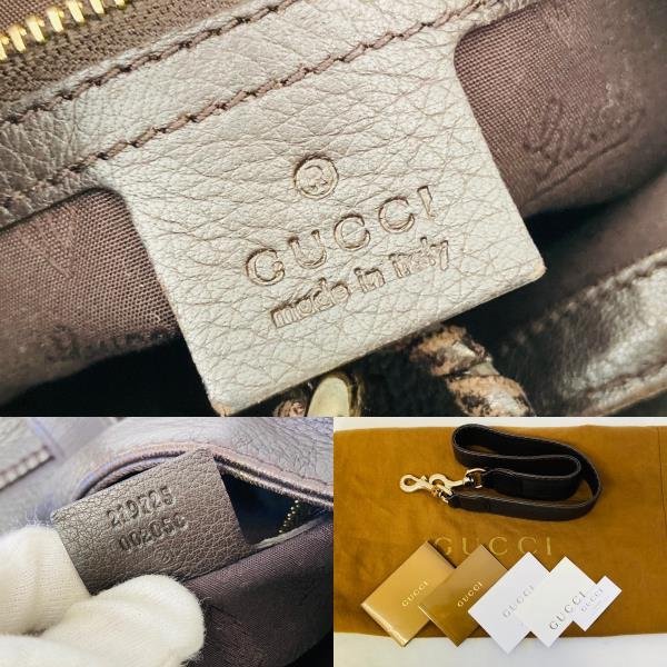 ★GUCCIグッチ ニュージャッキー バンブー タッセル ワンショルダー 肩掛けバッグ 2Way レザー ブラウン系★219725_画像9