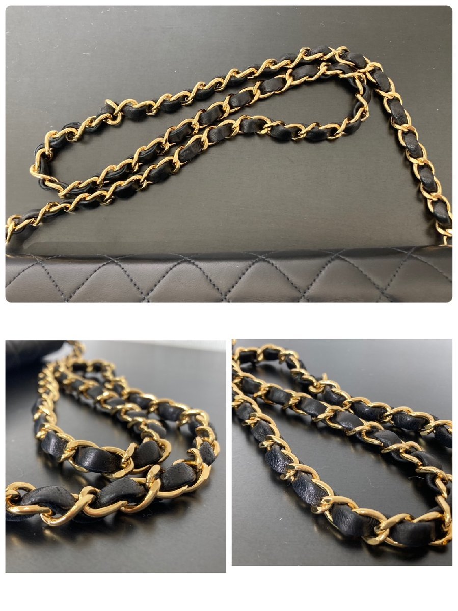 美品！！●CHANEL シャネル チェーンバッグ ショルダー ラムスキン ココマーク ゴールド金具 シングルフラップ プッシュロック●_画像6