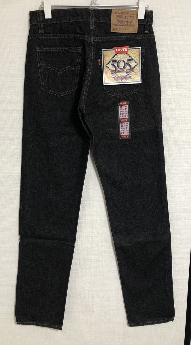 激レア!! デッド 先染め ブラック USA製 90s LEVI'S リーバイス 505 0259 黒 デニム パンツ W29 501 66 前期 ビッグE ヴィンテージ 60s 50s_画像3