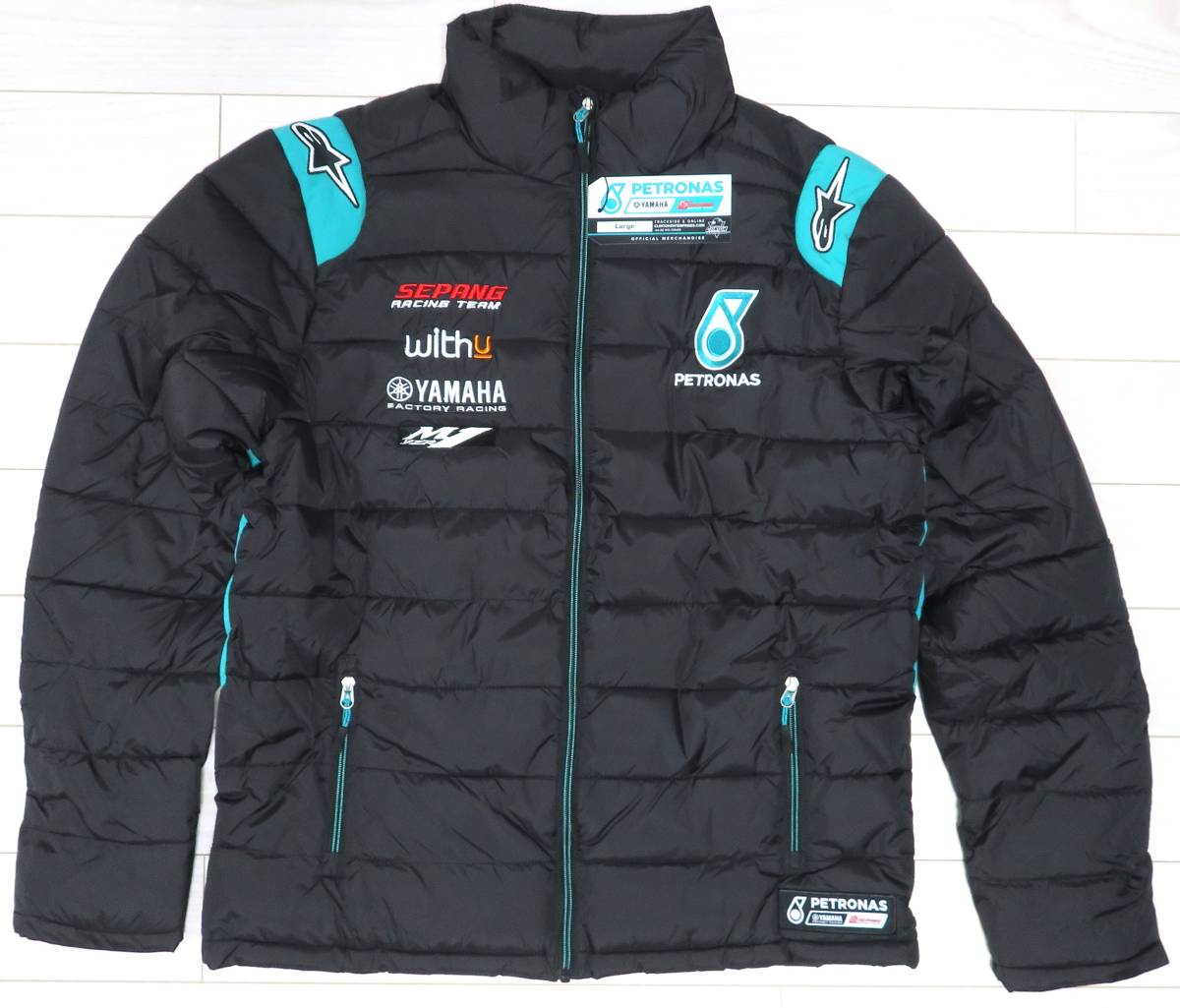 ヤマハ MotoGPダウンジャケット L JACKET Padded Zip Coat ROSSI Yamaha Petronas Racing Bikes MotoGP NEW 20PY-AQJ1-00L 未使用 同梱不可_画像1