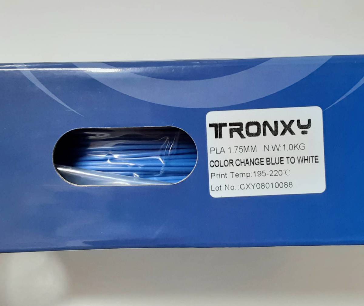 送料無料 3Dプリンター 温度変化 3色の変化 PLAフィラメント TRONXY 1.75mm 1Kg 2.2ポンド 寸法精度+/- 0.03 新品 未開封_画像4