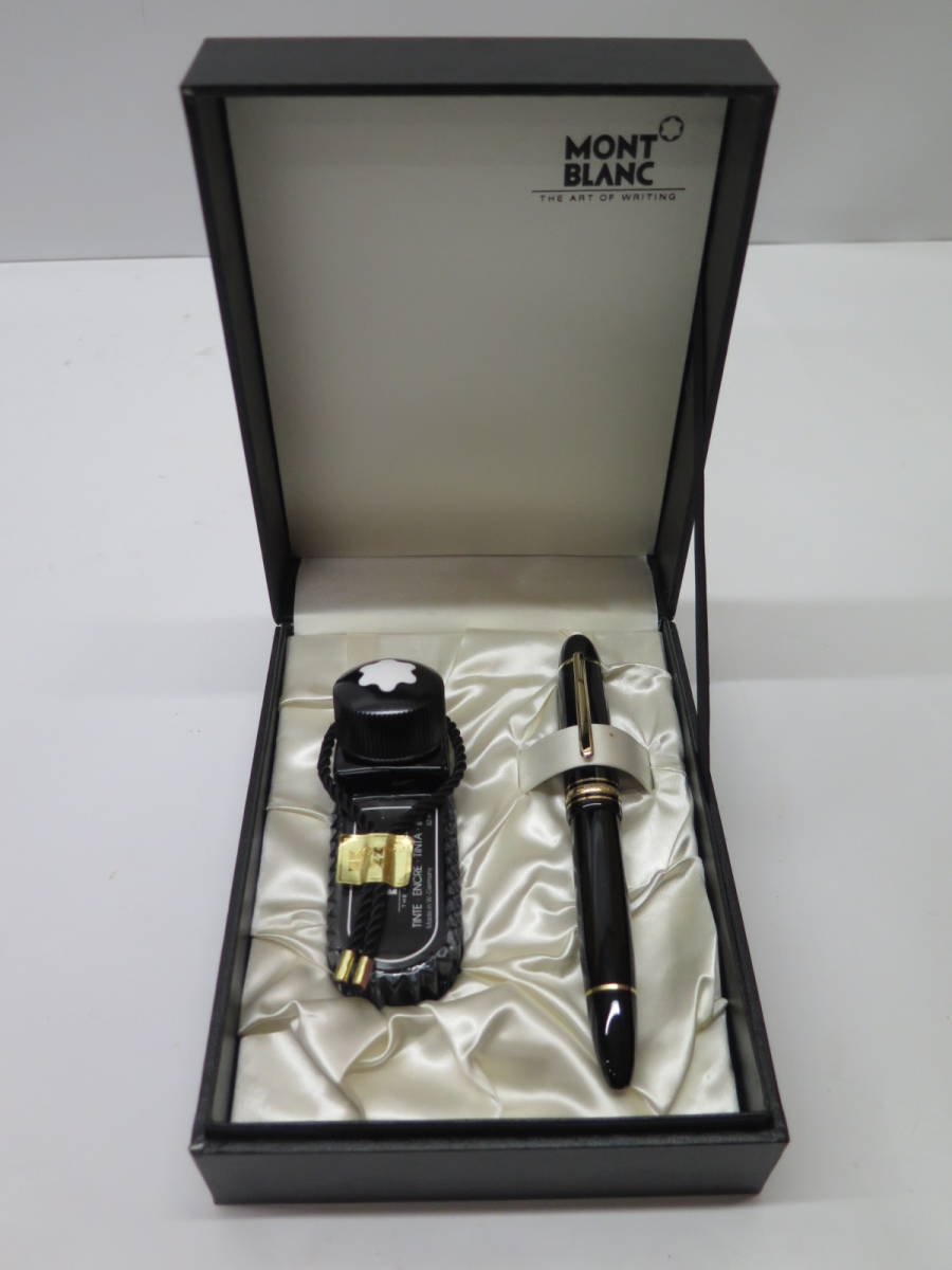 MONTBLANC モンブラン 万年筆 マイスターシュテュック #149 18K中白　ペン先：18K 750　W-GERMANY刻印　インク・化粧ケースセット_画像1