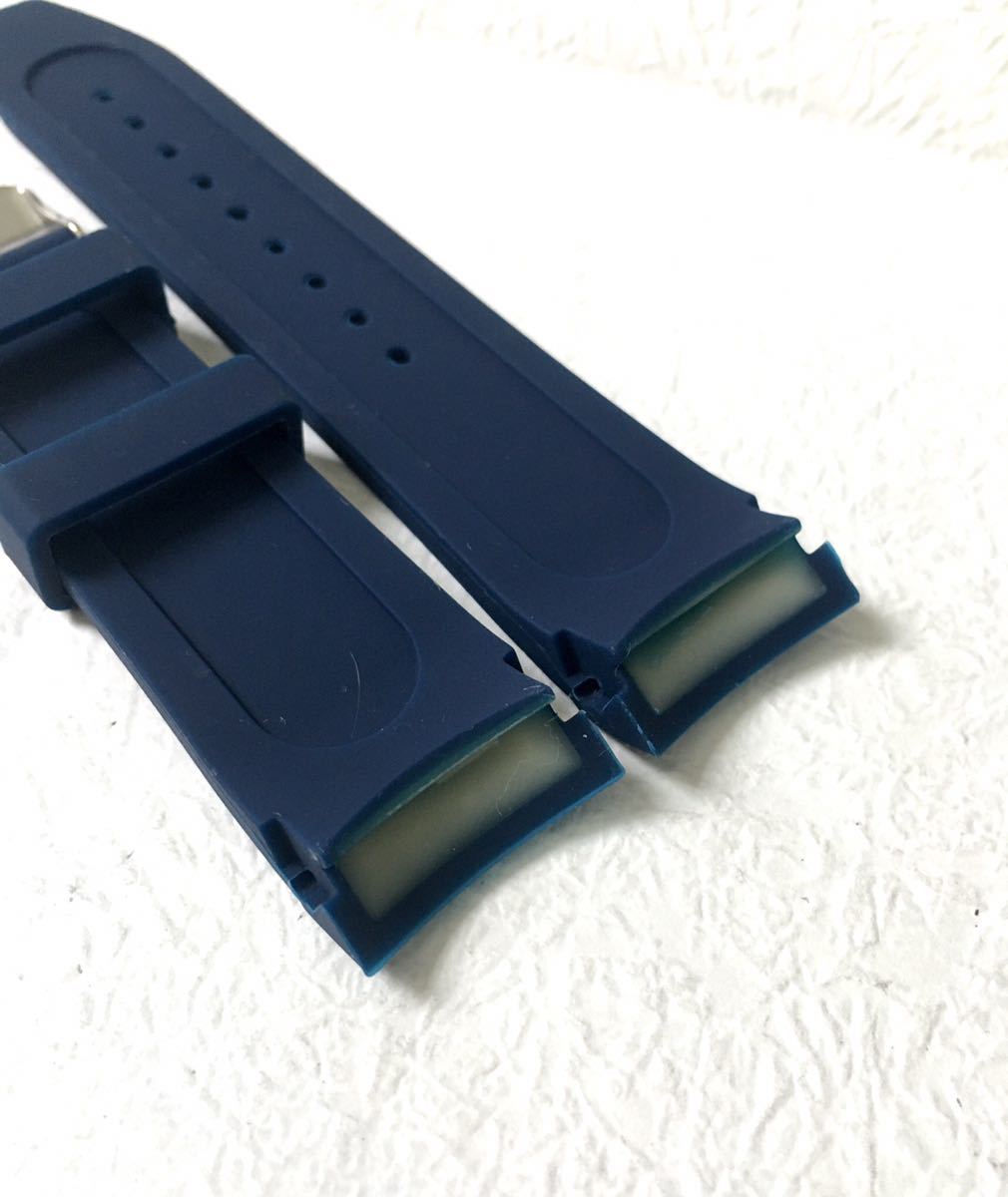 腕時計 シリコン ラバーベルト 24mm ネイビーブルー 紺【対応】SEIKO ダイバーモデル _画像5