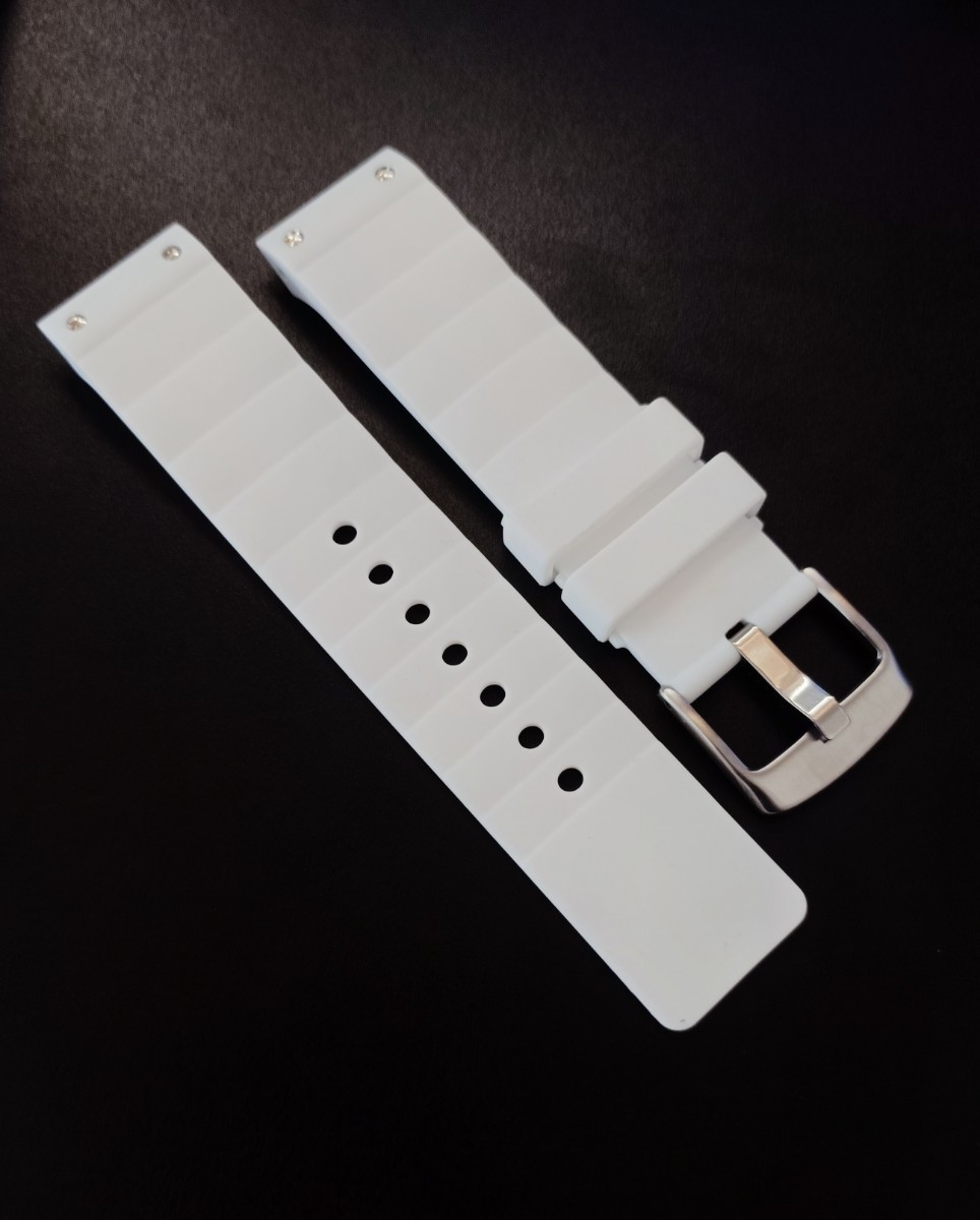 23mm 腕時計 シリコン ラバーベルト ホワイト 白 Dバックル 23mm 腕時計 シリコン ラバーベルト ホワイト 白 Dバックル