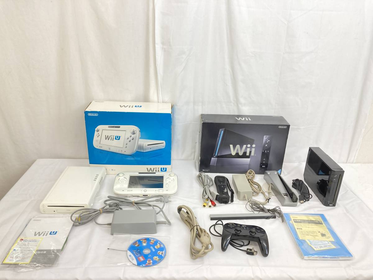 【OM66】(O)Nintendo ニンテンドー Wii 本体 2点セット RVL-001（JPN）WiiU WUP-001 BASIC SET GamePad 任天堂 ゲーム機 ジャンク扱い 中古_画像1