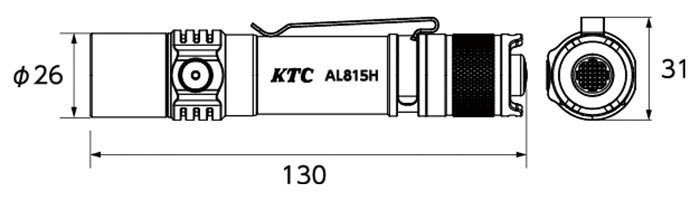 KTC ケーティーシー AL815H 充電式 LED ハンドライト 品番 AL815H 点灯パターン エコ 弱 中 強 ストロボの5種類 充電端子 USB micro-B_KYOTO TOOL AL815H 充電式LEDハンドライト