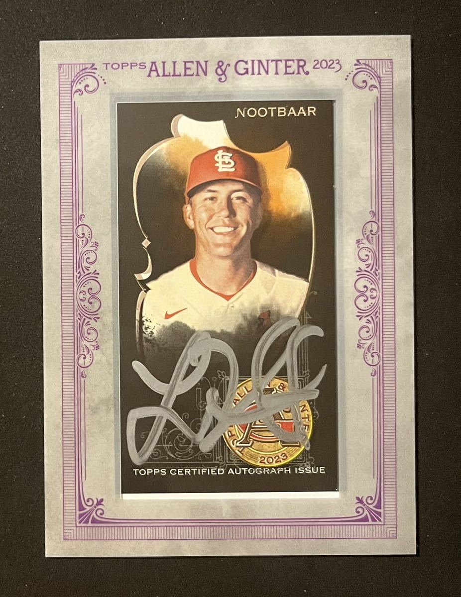 【50枚限定】 Lars Nootbaar ラーズ ヌートバー Topps Allen & Ginter Mini Framed #MA-LN /50 Silver Ink WBC 日本代表 MLB サイン _画像1