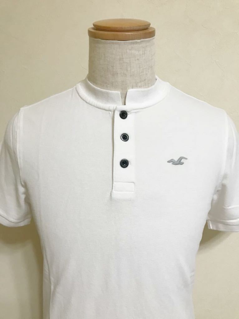 [ new goods ] HOLLISTER Hollister stretch Bandit color polo-shirt white tops size M 180/96A short sleeves white 638530449