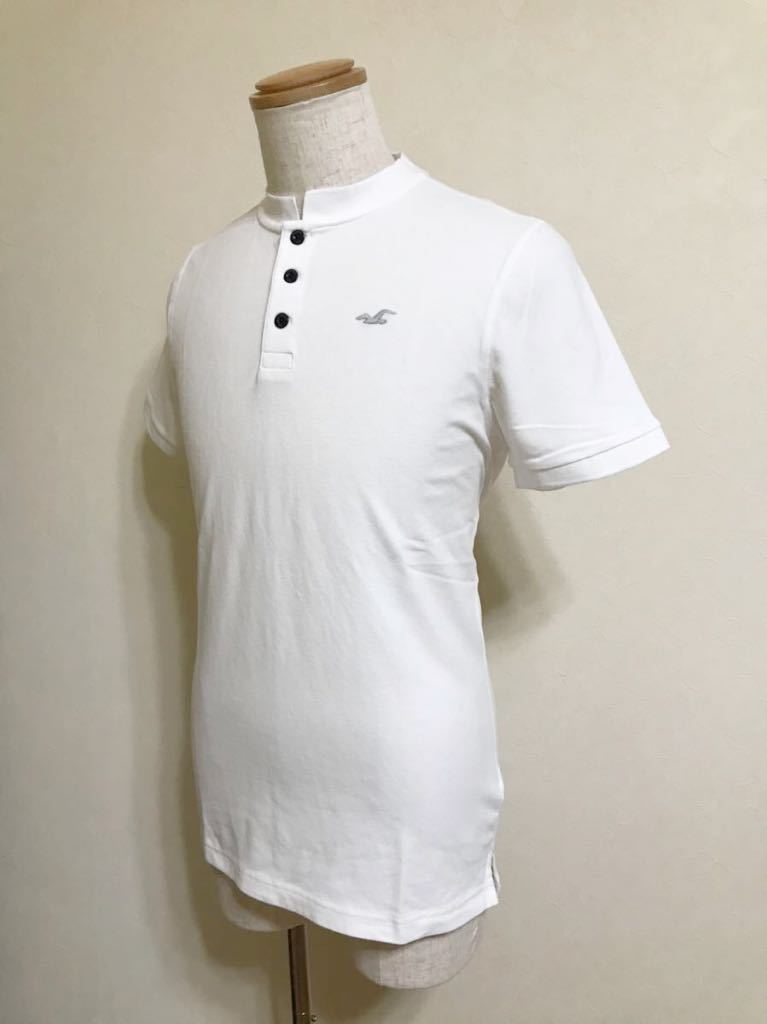 [ new goods ] HOLLISTER Hollister stretch Bandit color polo-shirt white tops size M 180/96A short sleeves white 638530449