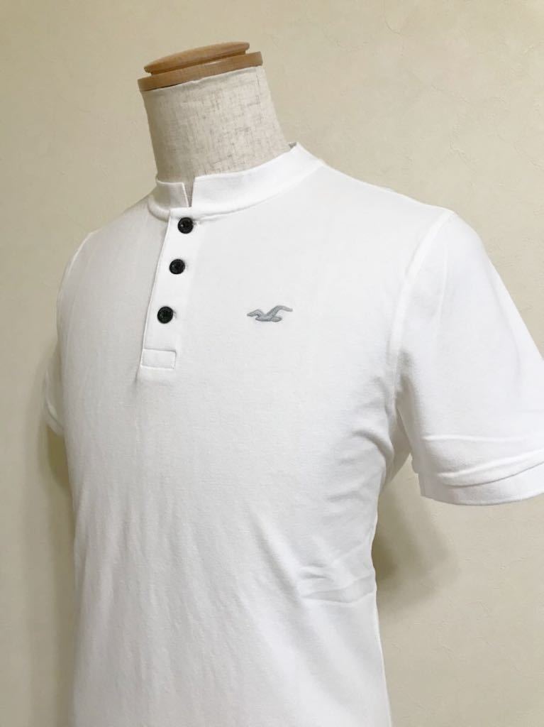 [ new goods ] HOLLISTER Hollister stretch Bandit color polo-shirt white tops size M 180/96A short sleeves white 638530449