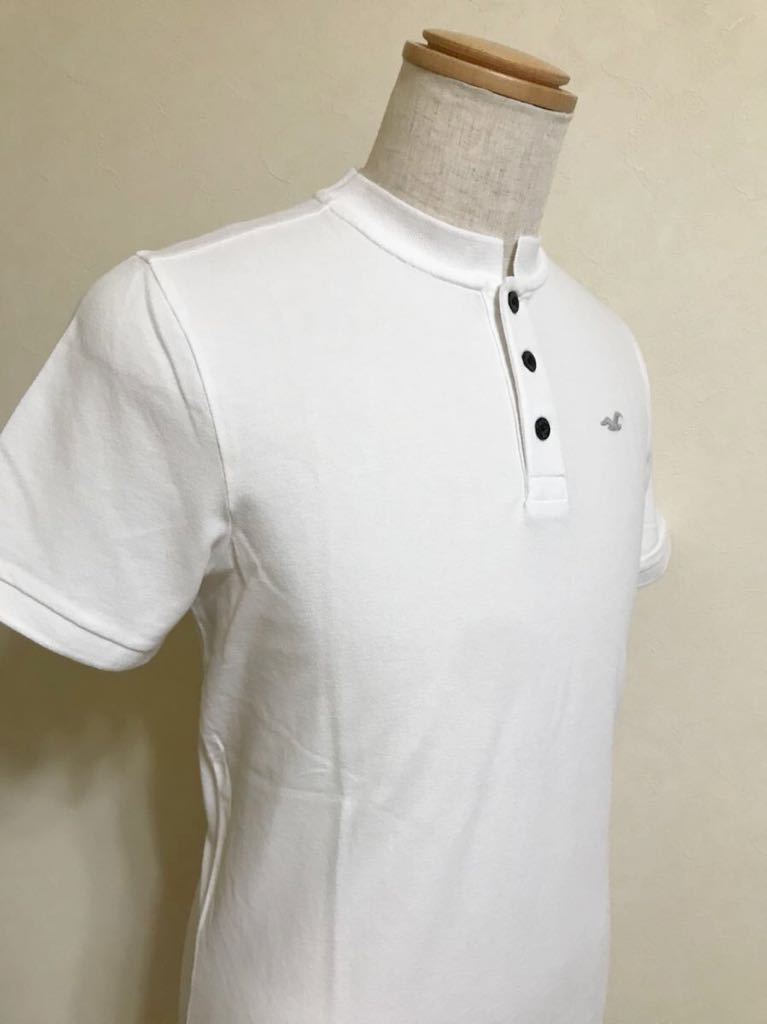 [ new goods ] HOLLISTER Hollister stretch Bandit color polo-shirt white tops size M 180/96A short sleeves white 638530449