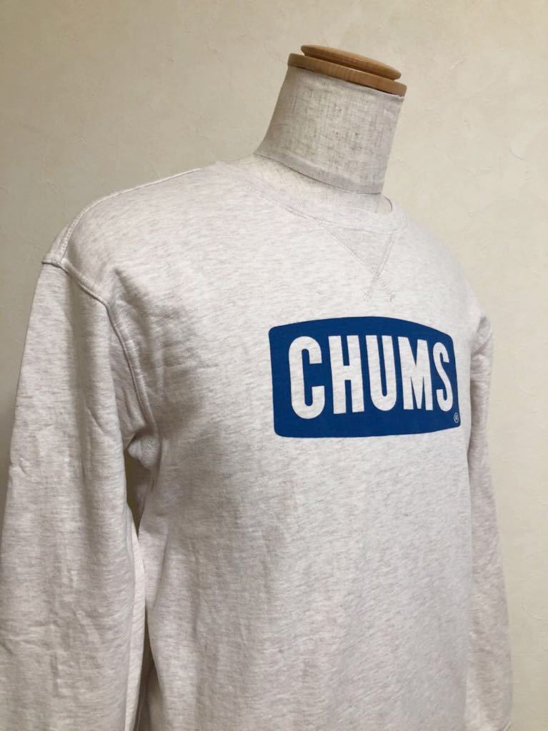 【美品】 CHUMS チャムス アウトドア ボートロゴ クルートップ スウェット トレーナー サイズM 長袖 裏起毛 ヘザーナチュラル CH00-0617_画像9