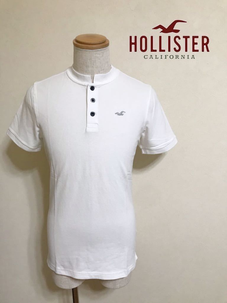 [ new goods ] HOLLISTER Hollister stretch Bandit color polo-shirt white tops size M 180/96A short sleeves white 638530449