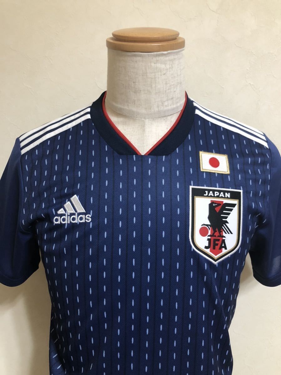 【美品】 adidas JFA JAPAN サッカー 日本代表 ユニフォーム トップス 2018-2019 ホーム サイズM 半袖 侍ブルー CV5638_画像3