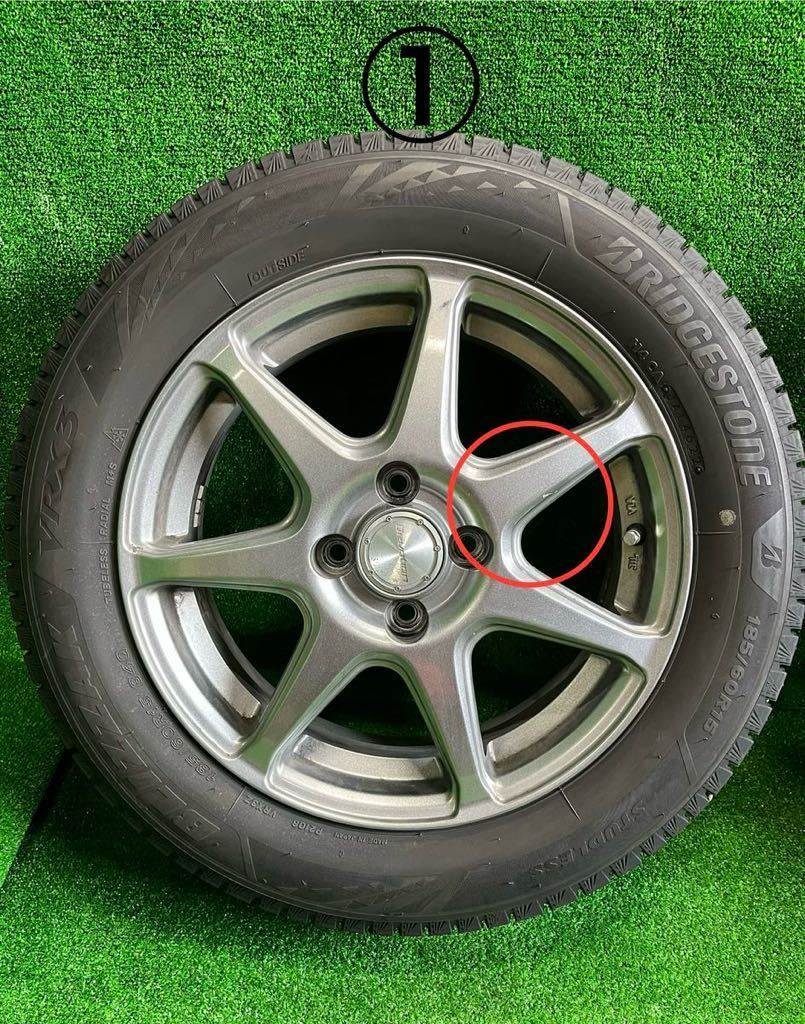 『22年製』BLIZZAK VRX3 185/60R15 84Q ホイール&スタッドレスタイヤ　４本セット　ブリヂストン _画像3