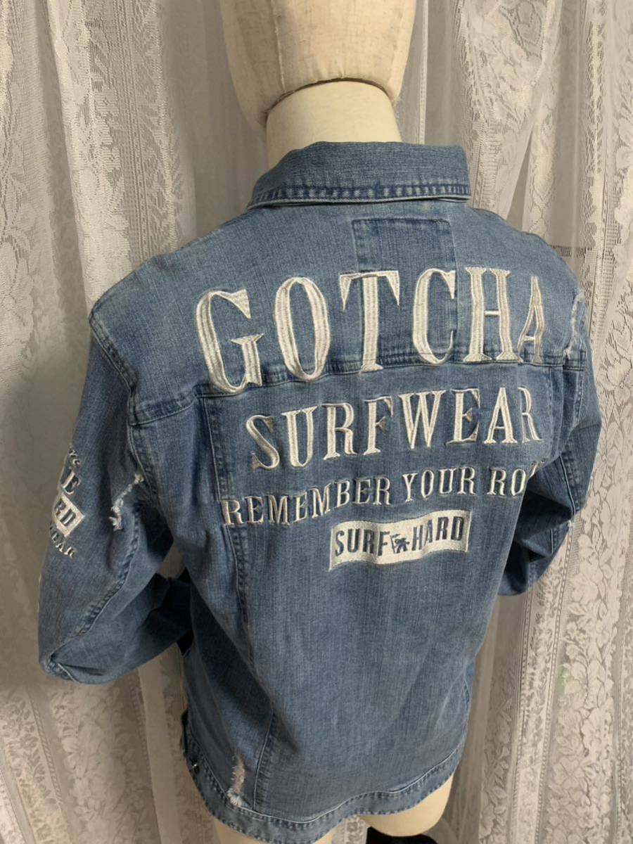 GOTCHA SURF WEAR Gotcha Surf Denim жакет стрейч вышивка Logo XL размер 