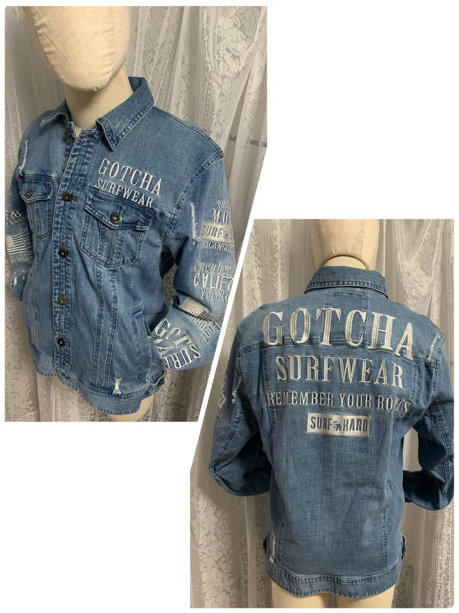 GOTCHA SURF WEAR Gotcha Surf Denim жакет стрейч вышивка Logo XL размер 