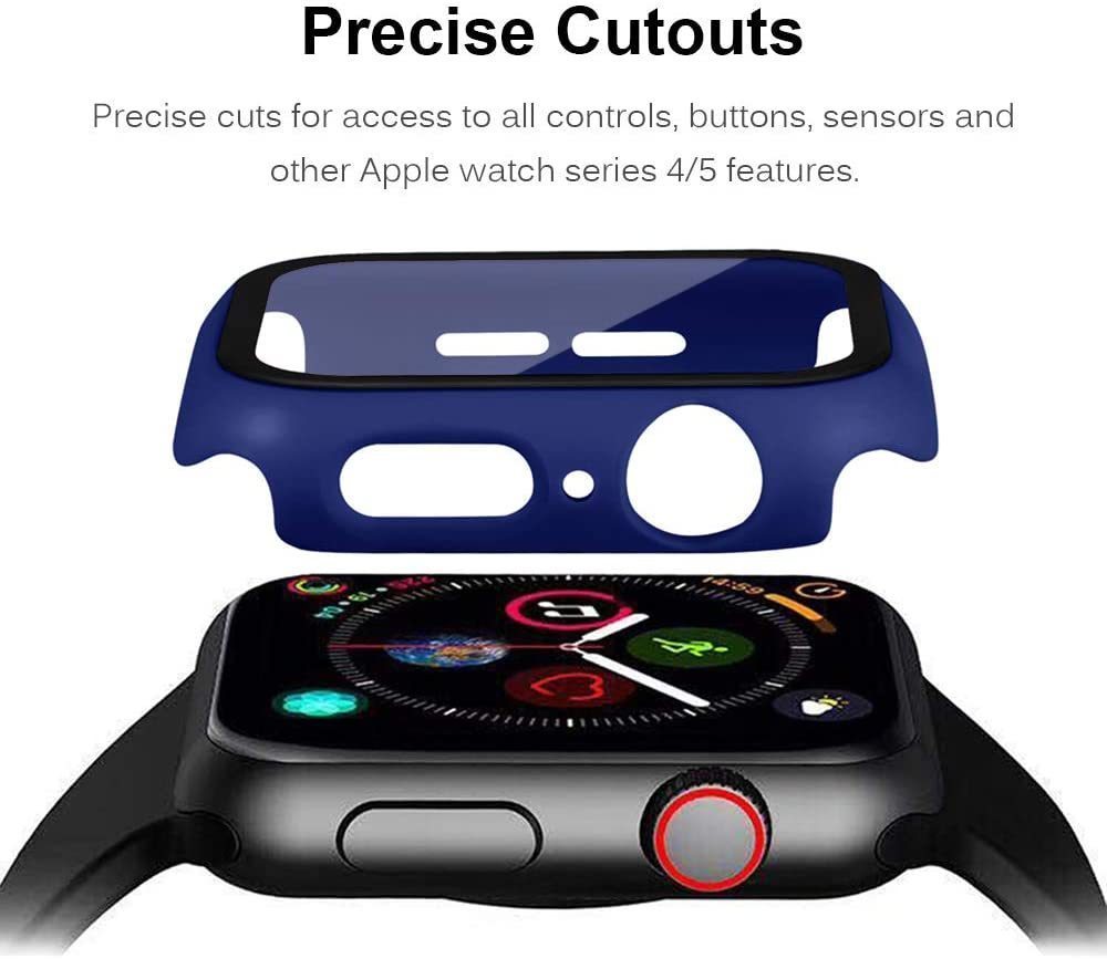 【送料無料】Apple Watch 用ケース アップルウォッチ保護ケース ガラスフィルム 一体型 アップルウォッチカバー(42mm ネイビー)_画像6