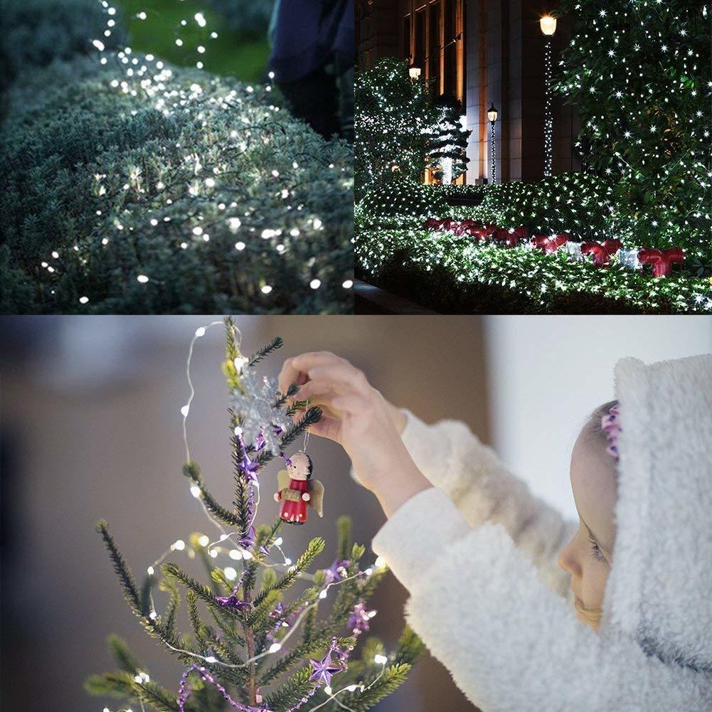 送料無料 LEDソーラーイルミネーションライト ソーラーライト 屋外 クリスマス 装飾 ガーデンライト 200LED 全長20M 昼白色の画像3