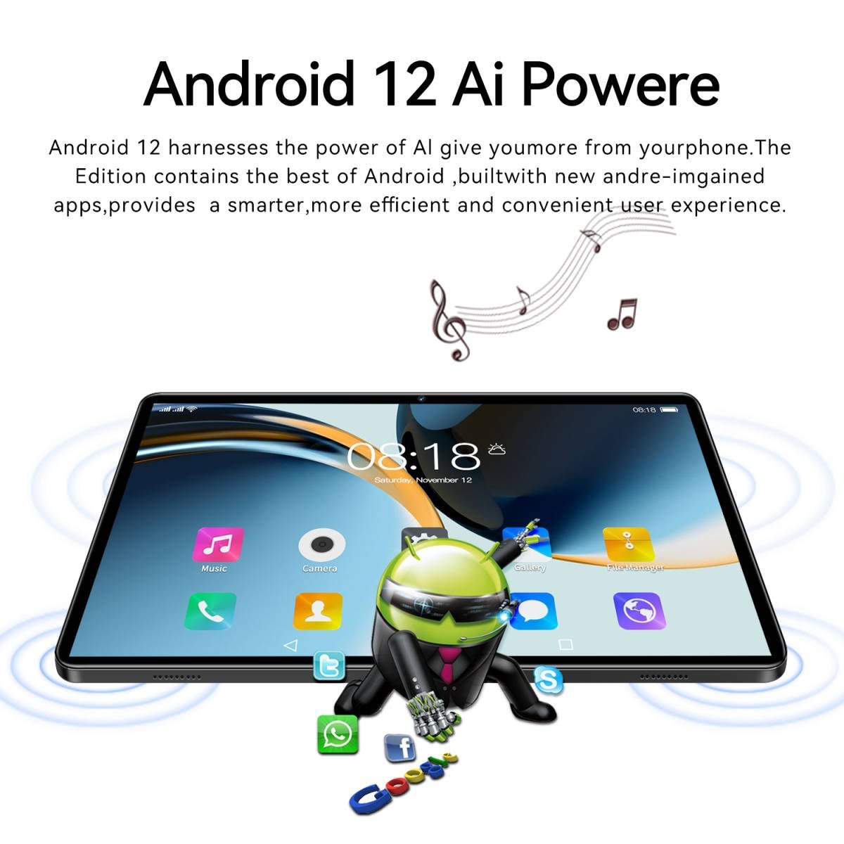 2023新作 タブレット PC 10.1インチ Android 12.0 Wi-Fiモデル 液晶 simフリー GMS認証 軽量 在宅勤務 ネット授業 8GB RAM/256GB おすすめ_画像9