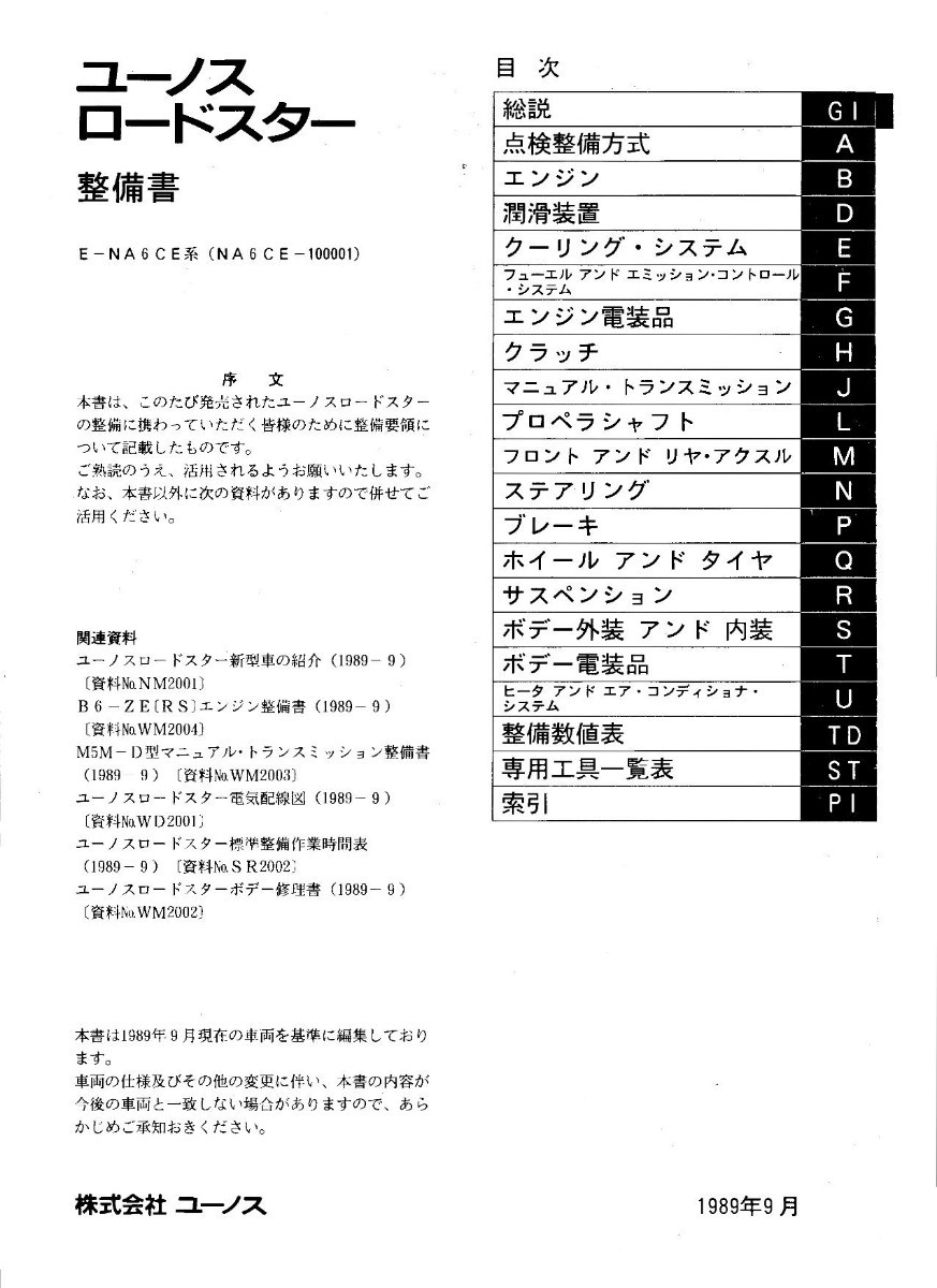 ユーノスロードスター NA6 整備書 サービスマニュアル パーツリスト(オマケ) 他(オマケ) CD収録 pdf_画像2