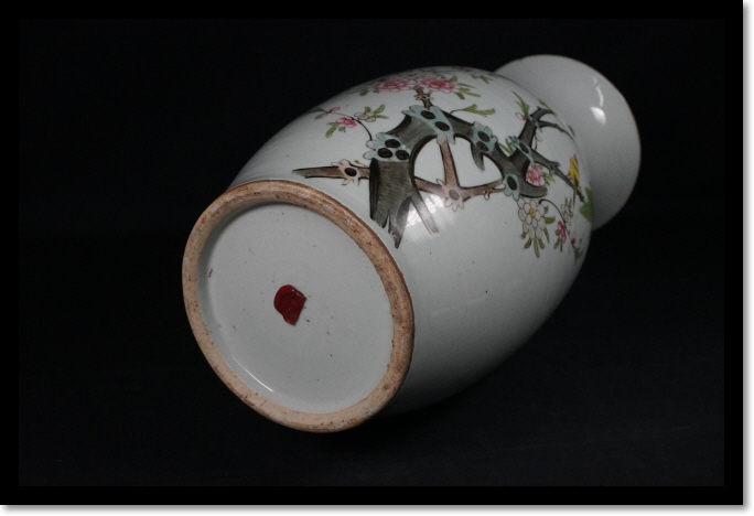 中国美術　花瓶　裏印　封蝋　古玩　花器　飾壷　華道　茶室　色絵　高さ約４２㎝_画像10