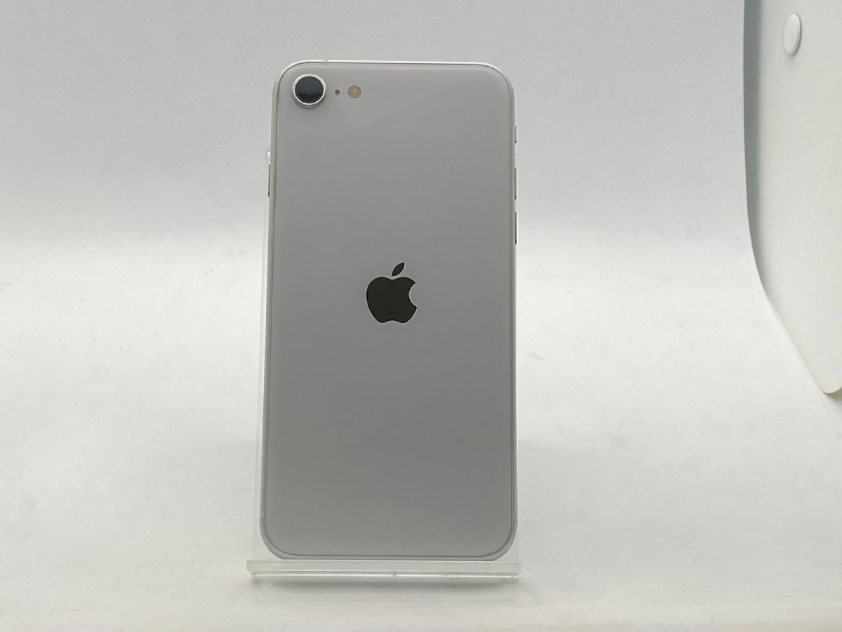 【中古・ジャンク】ホームボタン不良 Apple iPhone SE 2nd 64GB au解除版SIMフリー ホワイト NW利用制限〇 本体 A-55694_画像2