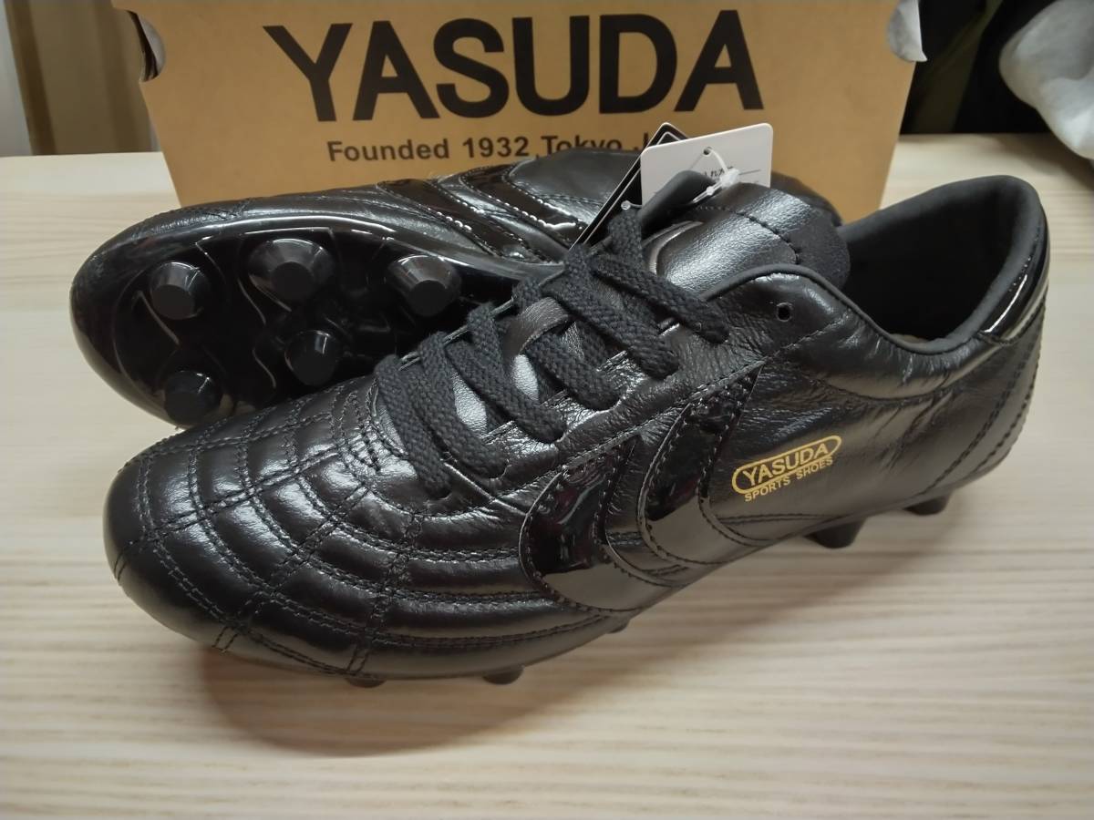 ヤスダ YASUDA サッカーシューズ サッカースパイク LIGARESTA PRO YSD-F20.001 BLK/BLK 25,5cm オールカンガルー革_画像1