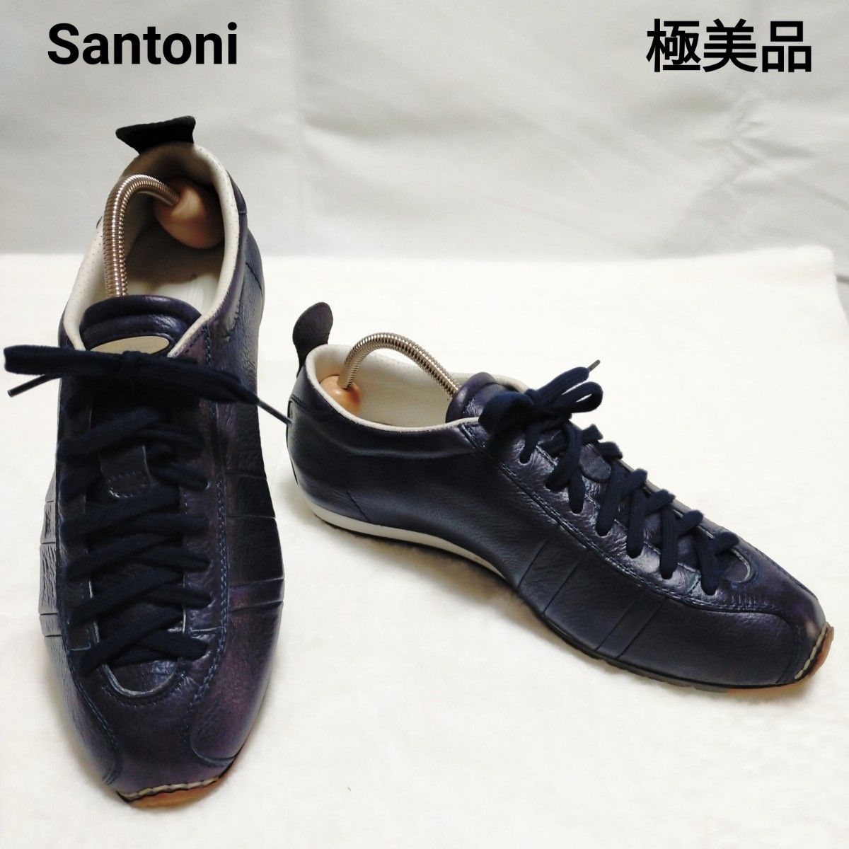 【極美品】Santoni サントーニ レースアップ レザースニーカーUK5