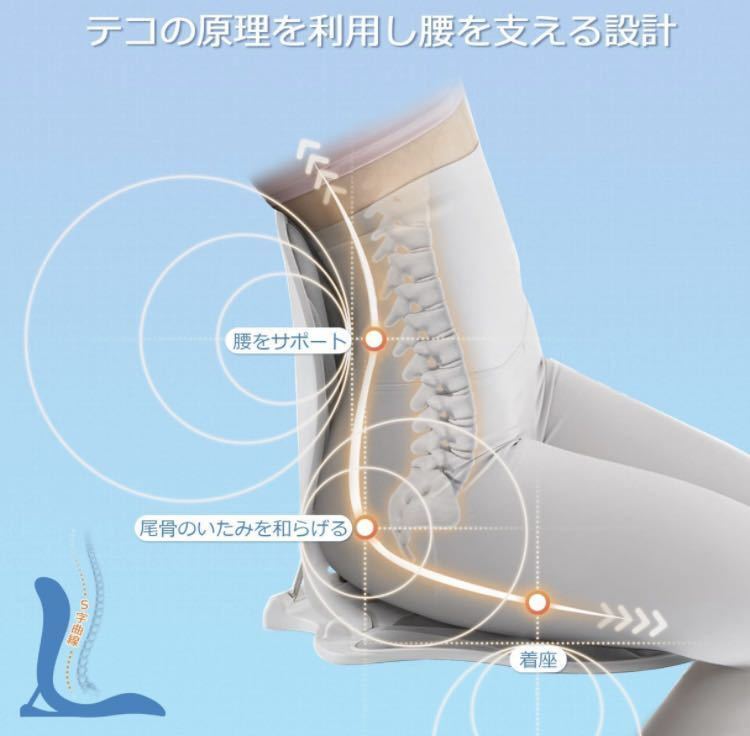 2A01d0M 2点セット姿勢矯正クッション オフィスチェア 座椅子 座布団 バランスチェア 骨盤矯正チェア 姿勢サポートチェア 折り畳み収納可能_画像4