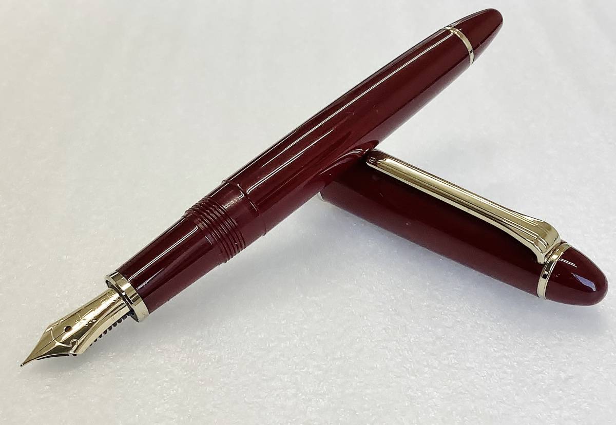 1円～ セーラー 万年筆 プロフィット 14k Ｈ-F ボルドー 朱色 sailor fountainpen_画像1