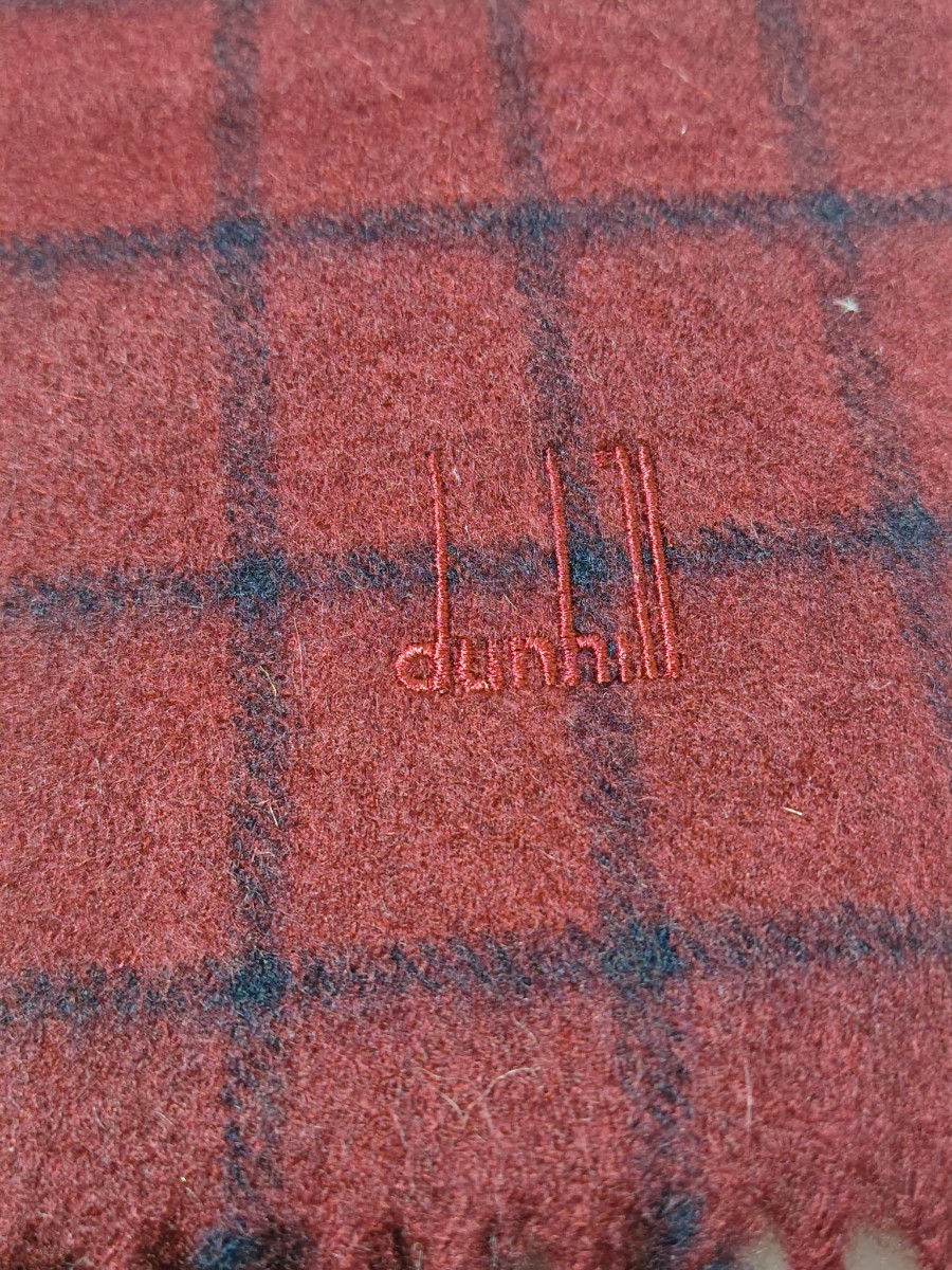 1円スタート【美品】dunhill　ダンヒル　マフラー　カシミア100%　エンジチェック　スコットランド製_画像3