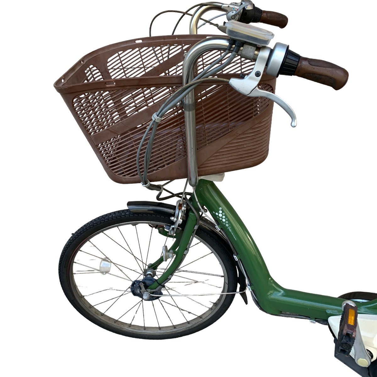◆中古品/直接引き取り限定◆ Angelino 電動自転車 自転車 電動アシスト 緑 グリーン ブリジストン J55377N_画像3