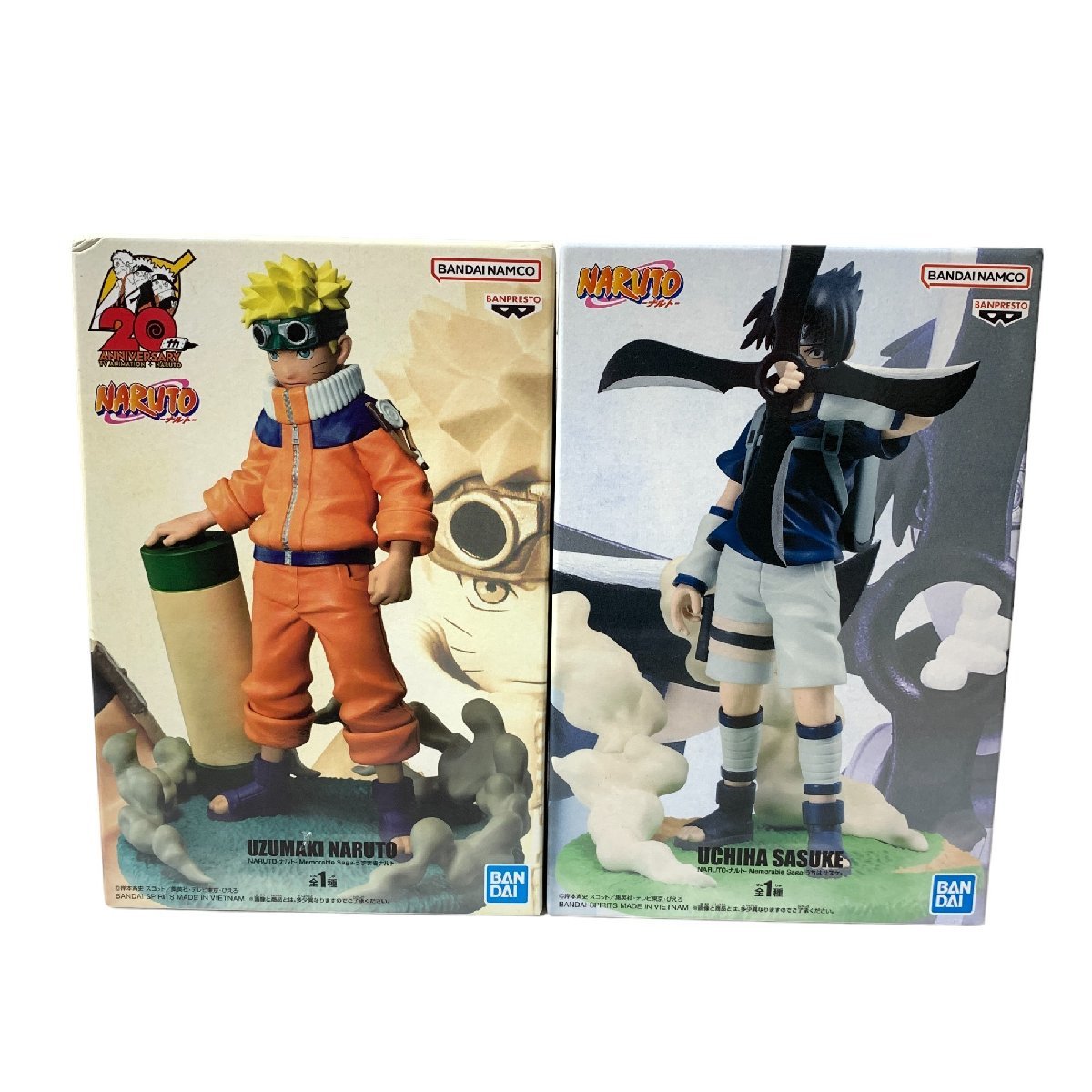 ◆未使用◆ NARUTO -ナルト- Memorable Saga うずまきナルト うちはサスケ フィギュア セット バンダイ プライズ P56484NK_画像1