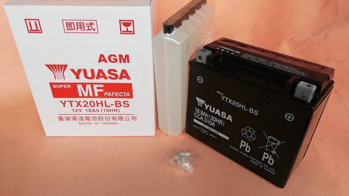YUASA 台湾ユアサ YTX20HL-BS 充電済み YTX20L-BS FTX20L-BS ライトニング サイクロン ハーレー ＢＵＥＬＬ ゴールドウイング バッテリー_画像1