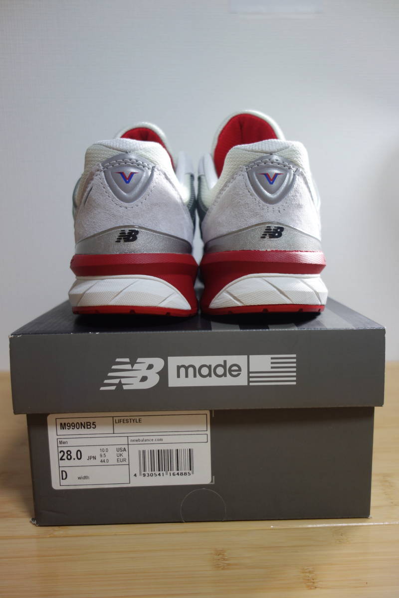 定価3.1万円 未使用 New Balance M990 NB5 28cm USA 白 青 赤 定価3.1万円 未使用 New Balance M990 NB5 28cm USA 白 青 赤