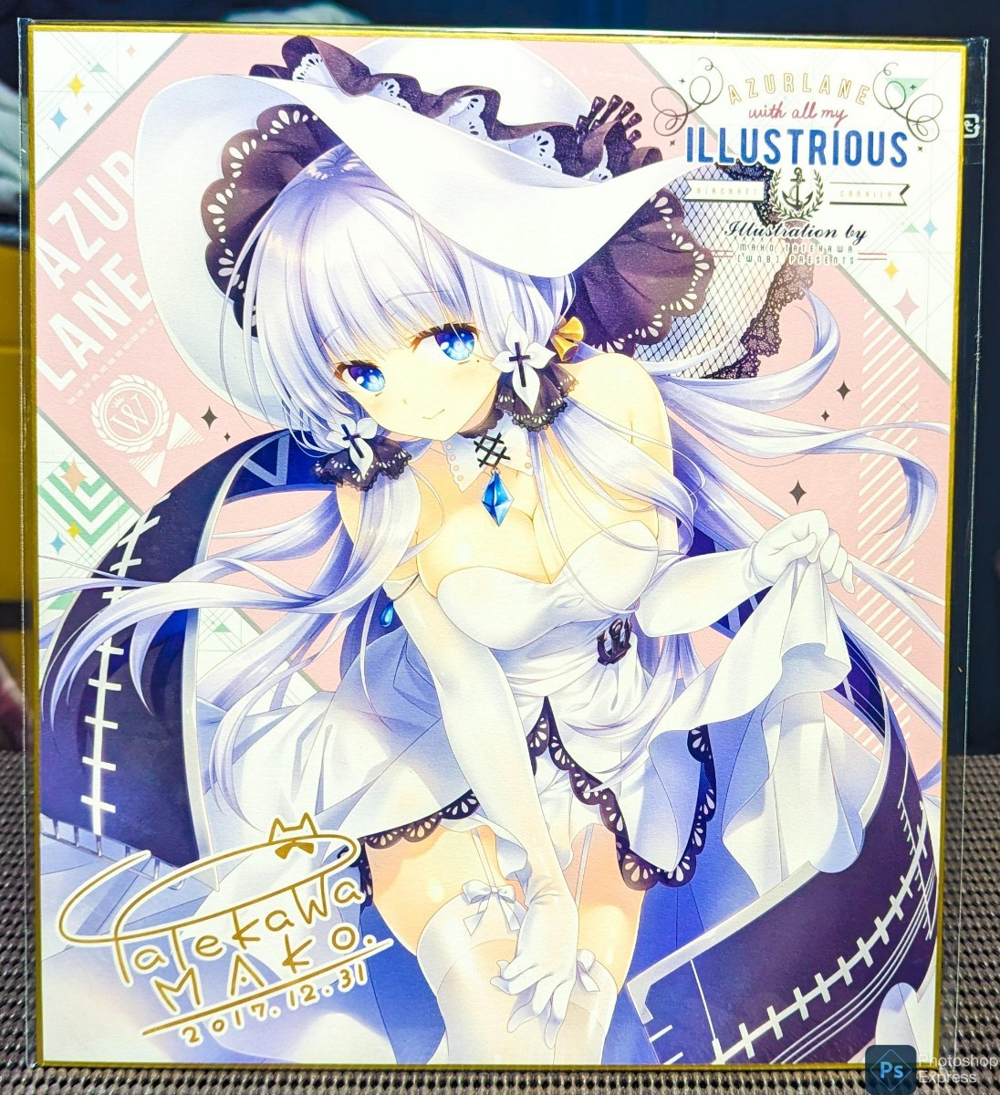 イラストリアス　複製色紙　(館川まこ) C93　（WNB(ワンブ)　【アズールレーン】　コミケ　美少女　グッズ_画像2