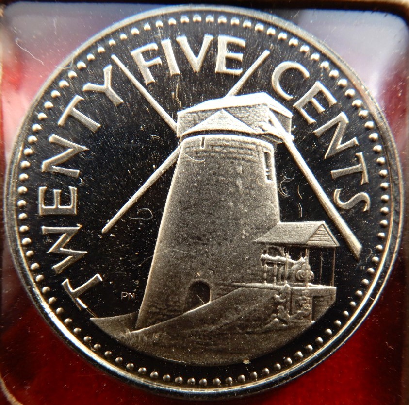 バルバドス 25セント プルーフ貨幣 1974年の画像1