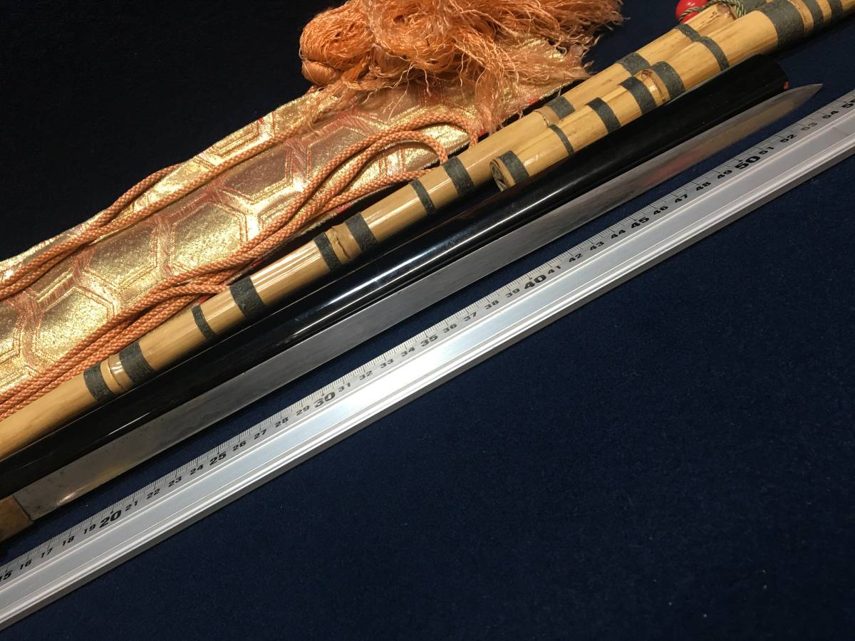 *[ excellent article .]* registration card equipped thin black paint scabbard less . short sword side .. short sword armor Japanese sword less . Yamagata prefecture bamboo scabbard. . included attaching samurai. weapon new new sword beautiful eyes rare article 