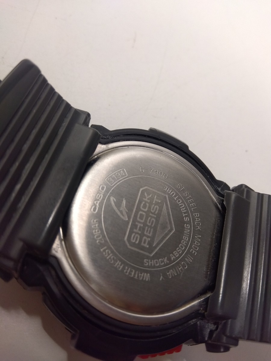 【A734】【稼働品・電池交換済み】 CASIO G-SHOCK カシオ G-ショック ブラック G-7900 メンズ 腕時計 デジタル_画像4