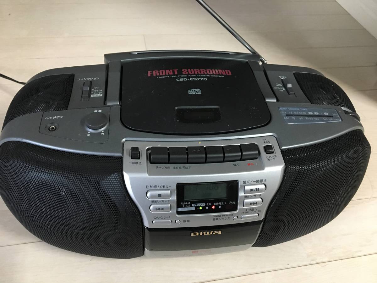  Aiwa aiwa CD radio-cassette CSD-ES770 working properly goods initial defect guarantee super-discount 