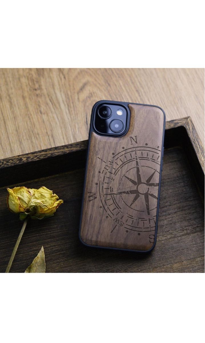 iPhone13 mini Carveit MagSafe  マグセーフ対応ケース 木製, 天然木+TPUシリコンツーインワン