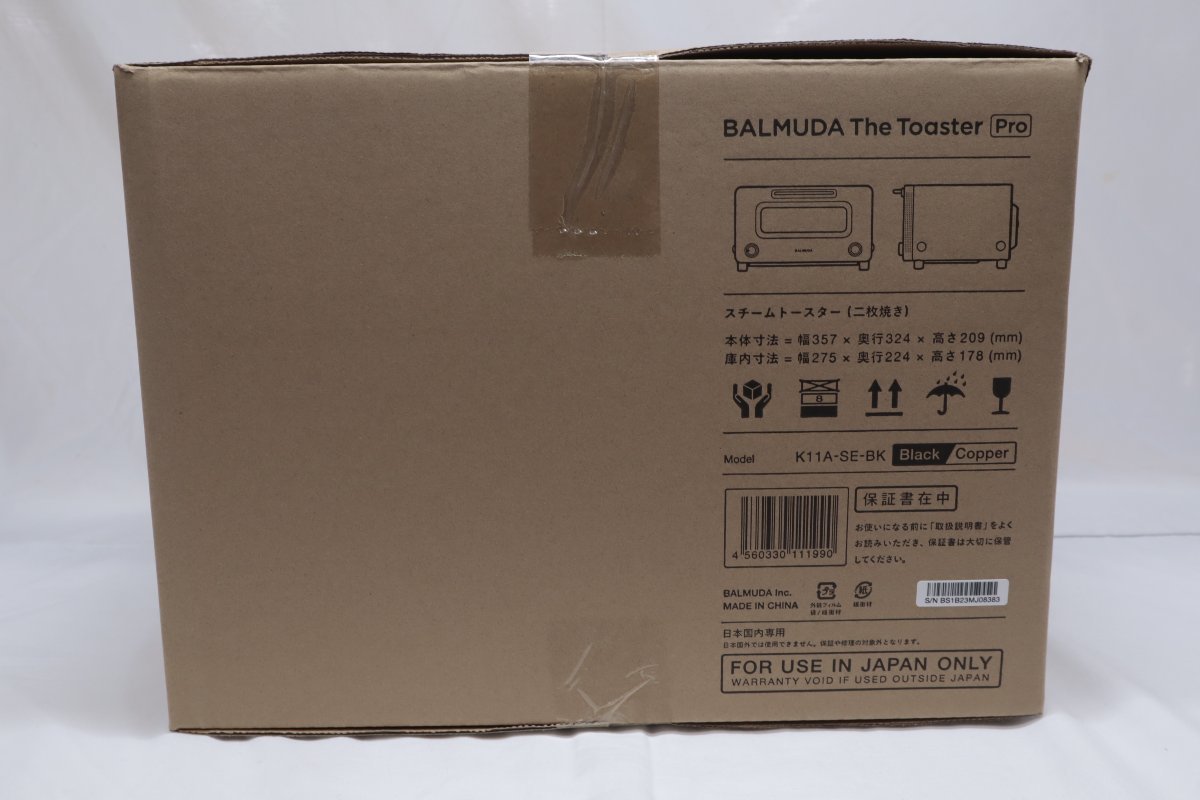*[BALMUDA/ bar Mu da]The Toaster Pro steam toaster (2 sheets roasting ) black K11A-SE-BK unused goods /ab4456