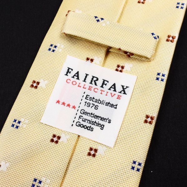 新品1円～★定価1.2万 FAIRFAX フェアファクス 日本製 シルク絹100％ネクタイ 伊勢丹 ハンドメイド 正規店本物 ◆9641◆_画像4