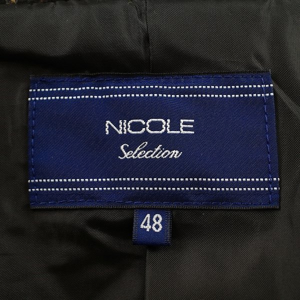 新品1円～★ニコル セレクション NICOLE selection メンズ ウール毛混 グレンチェック チェスターコート 46 M ビジネスコート ◆9745◆_画像8