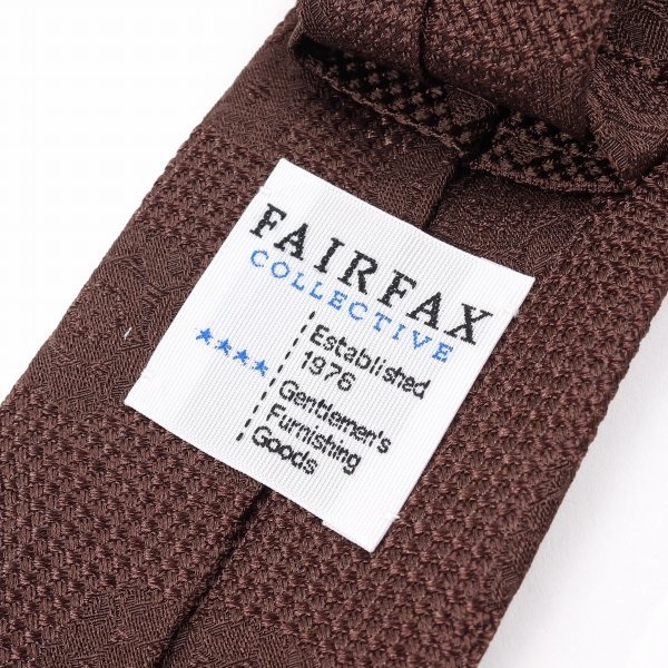 新品1円～★定価1.2万 FAIRFAX フェアファクス 日本製 イタリア生地 シルク絹100％ネクタイ 伊勢丹 ハンドメイド 正規店本物 ◆1805◆_画像4