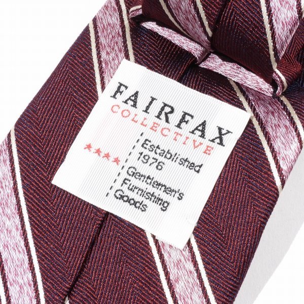 新品1円～★定価1.2万 FAIRFAX フェアファクス 日本製 シルク絹100％ネクタイ 伊勢丹 ハンドメイド 正規店本物 ◆2407◆_画像4