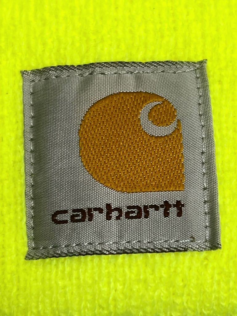 carhartt カーハート ニットキャップ ニット帽 ワッチキャップ ビーニー 人気色ブライトライム ユニセックス男女兼用 ワンサイズ カナダ製_画像3