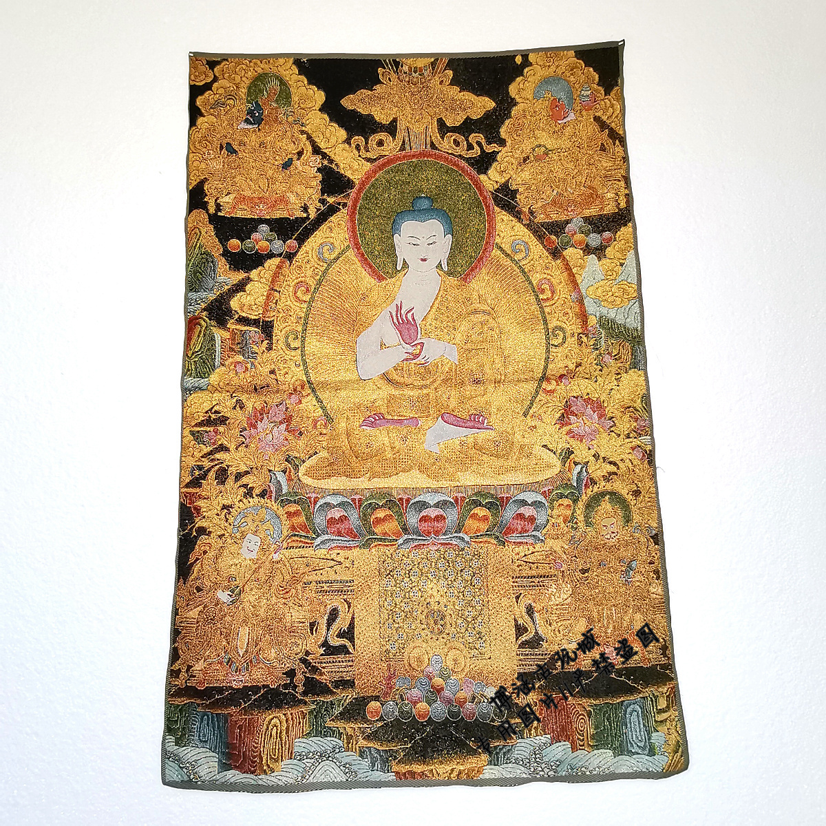アンティークコレクション、約90ｃｍ*60cm　大判　チベットタンカ刺繍　20_画像1